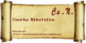 Csurka Nikoletta névjegykártya